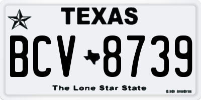 TX license plate BCV8739