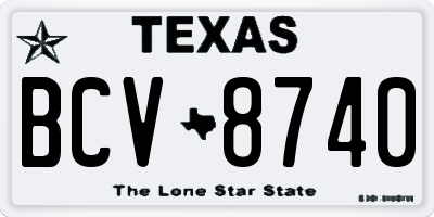 TX license plate BCV8740