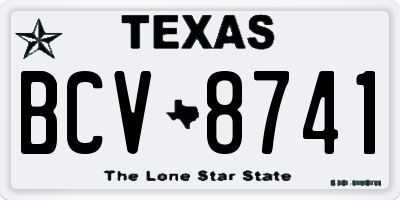 TX license plate BCV8741