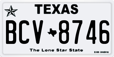 TX license plate BCV8746