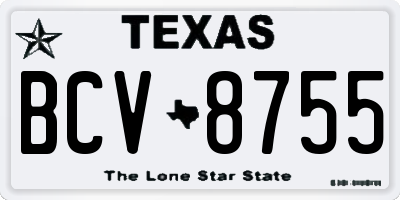 TX license plate BCV8755