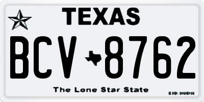 TX license plate BCV8762