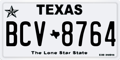 TX license plate BCV8764