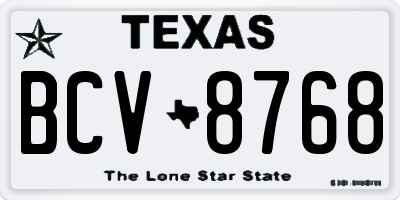 TX license plate BCV8768