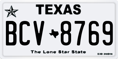 TX license plate BCV8769