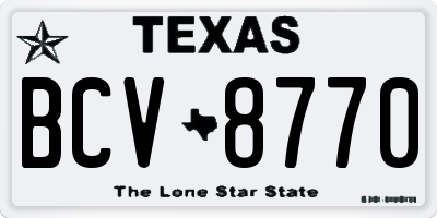 TX license plate BCV8770