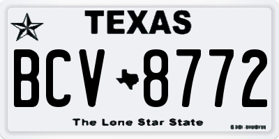 TX license plate BCV8772