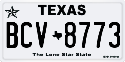 TX license plate BCV8773