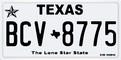 TX license plate BCV8775