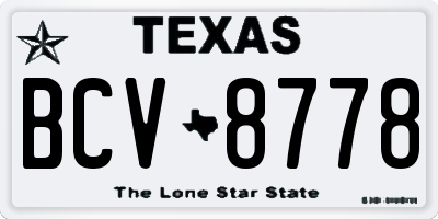 TX license plate BCV8778