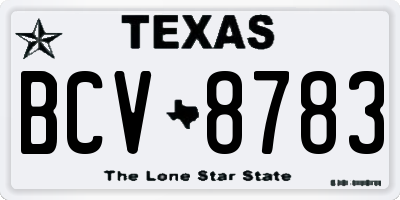 TX license plate BCV8783