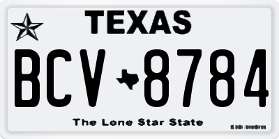 TX license plate BCV8784