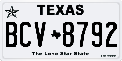 TX license plate BCV8792