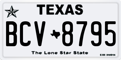 TX license plate BCV8795