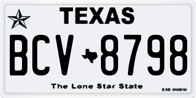 TX license plate BCV8798