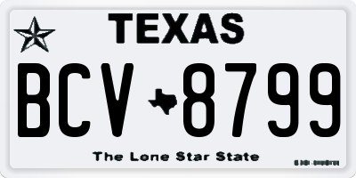 TX license plate BCV8799