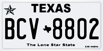 TX license plate BCV8802