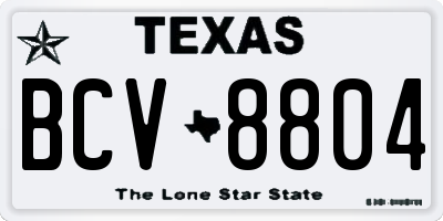 TX license plate BCV8804