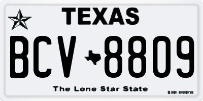 TX license plate BCV8809