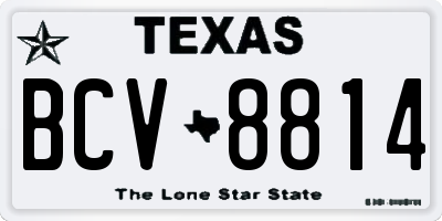 TX license plate BCV8814
