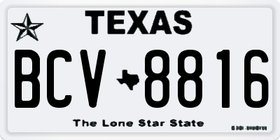 TX license plate BCV8816