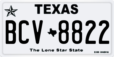 TX license plate BCV8822