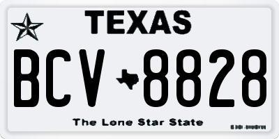 TX license plate BCV8828
