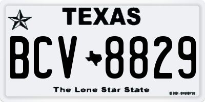 TX license plate BCV8829