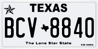 TX license plate BCV8840