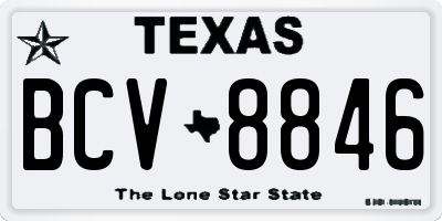 TX license plate BCV8846