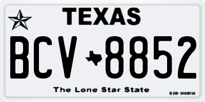 TX license plate BCV8852