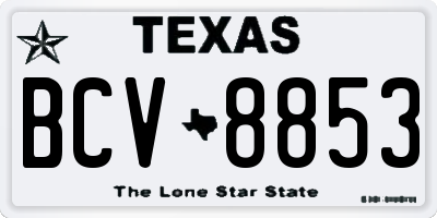 TX license plate BCV8853