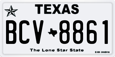 TX license plate BCV8861