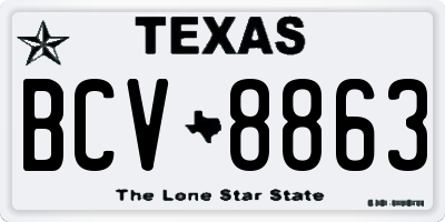 TX license plate BCV8863