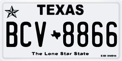 TX license plate BCV8866