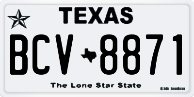 TX license plate BCV8871