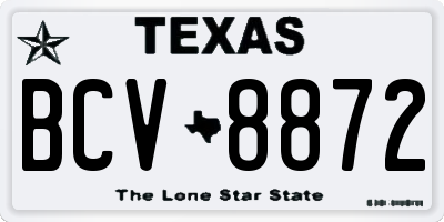 TX license plate BCV8872