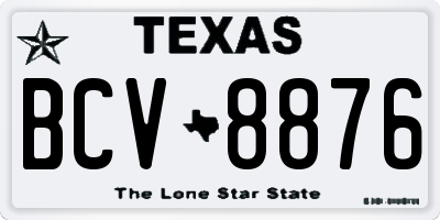 TX license plate BCV8876