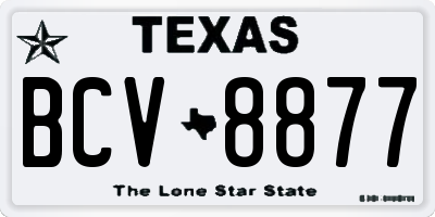 TX license plate BCV8877