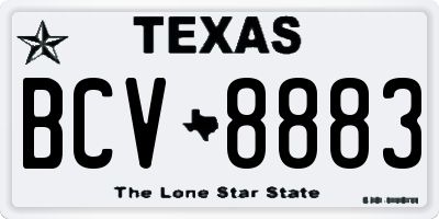 TX license plate BCV8883