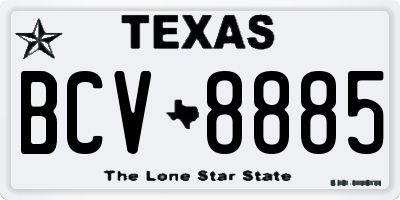 TX license plate BCV8885