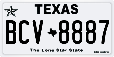 TX license plate BCV8887