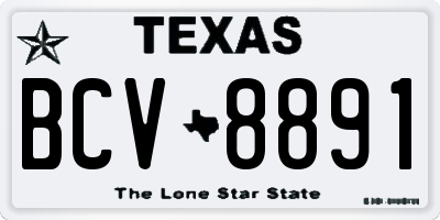 TX license plate BCV8891