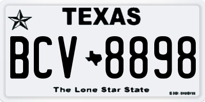 TX license plate BCV8898
