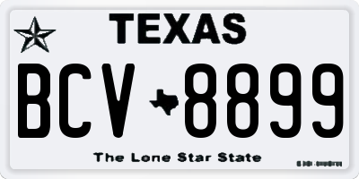 TX license plate BCV8899