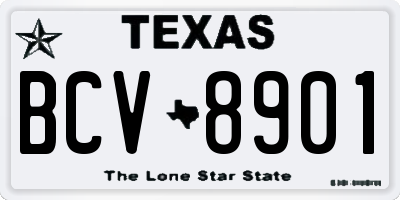 TX license plate BCV8901