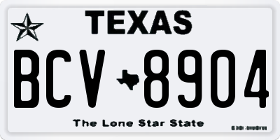 TX license plate BCV8904