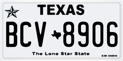 TX license plate BCV8906