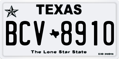 TX license plate BCV8910