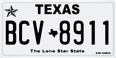 TX license plate BCV8911